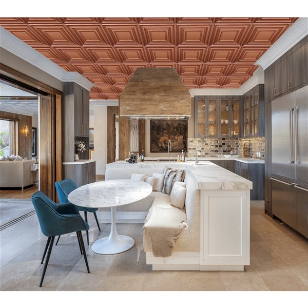 Dundee Deco Falkirk Perth 24-in x 24-in Square Copper Surface-Mount Panel Ceiling Tiles - 50-Pack