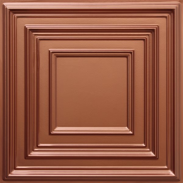 Image of Dundee Deco | Falkirk Perth 24-In X 24-In Square Copper Surface-Mount Panel Ceiling Tiles - 50-Pack | Rona