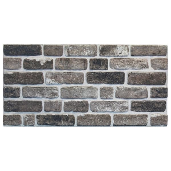 Dundee Deco Falkirk Uffcott 3.3-ft x 1.6-ft Grey and Black 53-sq. ft. 3D Wall Panel - Set of 10