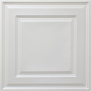 Dundee Deco Falkirk Perth 24-in x 24-in Modern Traditional Pearl White Drop Panel Ceiling Tiles - 50-Pack