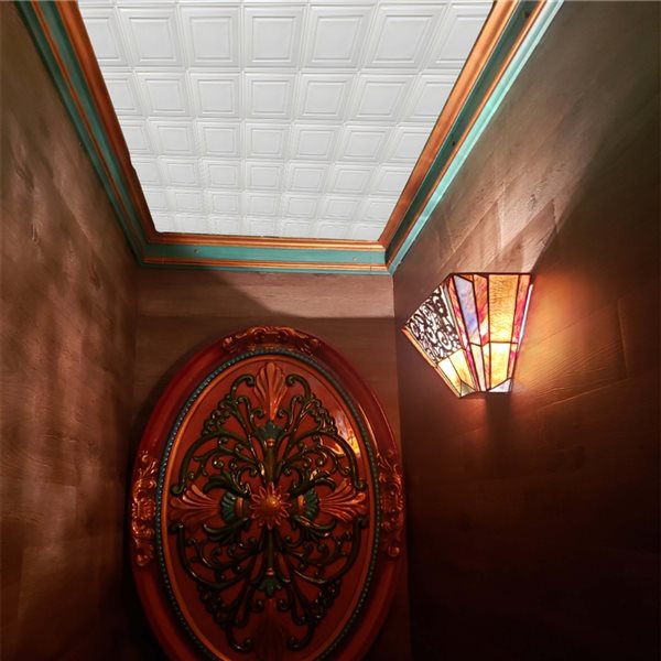 Dundee Deco Falkirk Perth 24-in x 24-in Modern Traditional Pearl White Drop Panel Ceiling Tile