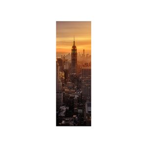 Dundee Deco Falkirk Airdrie 35-in x 106-in Orange and Grey "Empire State Building" Unpasted Wall Mural