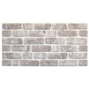 Dundee Deco Falkirk Uffcott 3.3-ft x 1.6-ft White and Grey 53-sq. ft. 3D Wall Panel - Set of 10