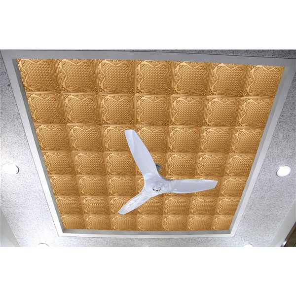 Dundee Deco Falkirk Perth 24-in x 24-in Traditional Gold Surface-Mount Panel Ceiling Tile