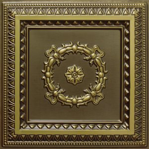 Dundee Deco Falkirk Perth 24-in x 24-in Traditional Antique Brass Surface-Mount Panel Ceiling Tile