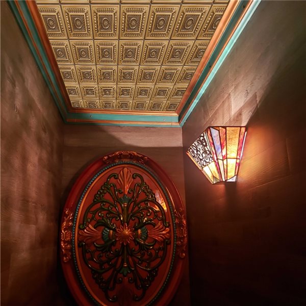 Dundee Deco Falkirk Perth Botanical 24-in x 24-in Antique Gold Surface-Mount Panel Ceiling Tiles - 50-Pack