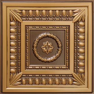 Dundee Deco Falkirk Perth Botanical 24-in x 24-in Antique Gold Surface-Mount Panel Ceiling Tiles - 50-Pack