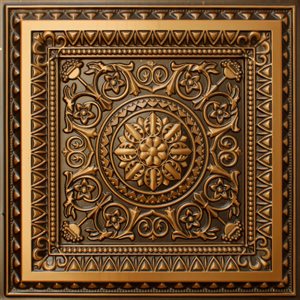 Dundee Deco Falkirk Perth 24-in x 24-in Antique Gold Victorian Surface-Mount Panel Ceiling Tiles - 50-Pack