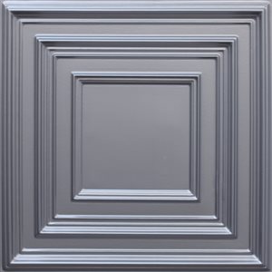 Dundee Deco Falkirk Perth 24-in x 24-in Square Metallic Silver Surface-Mount Panel Ceiling Tiles - 50-Pack