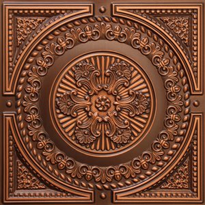 Dundee Deco Falkirk Perth 24-in x 24-in Damask Antique Copper Surface-Mount Panel Ceiling Tiles - 25-Pack