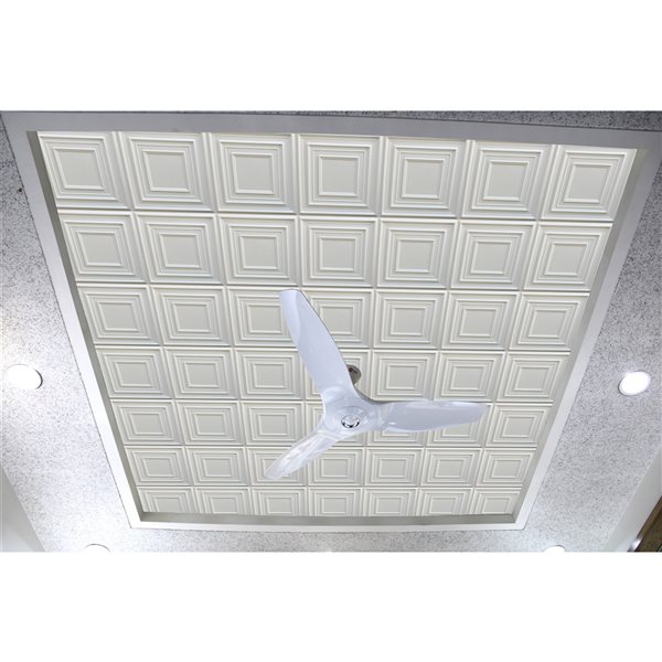 Tuiles de plafond Dundee Deco Falkirk Perth carrées argenté de 24 po x 24 po à installation en surface, paquet de 25