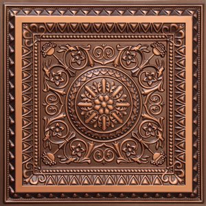 Dundee Deco Falkirk Perth 24-in x 24-in Victorian Antique Copper Surface-Mount Panel Ceiling Tiles - 50-Pack