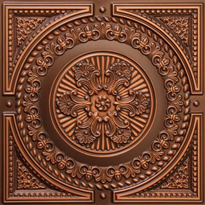 Dundee Deco Falkirk Perth 24-in x 24-in Damask Antique Copper Surface-Mount Panel Ceiling Tiles - 10-Pack