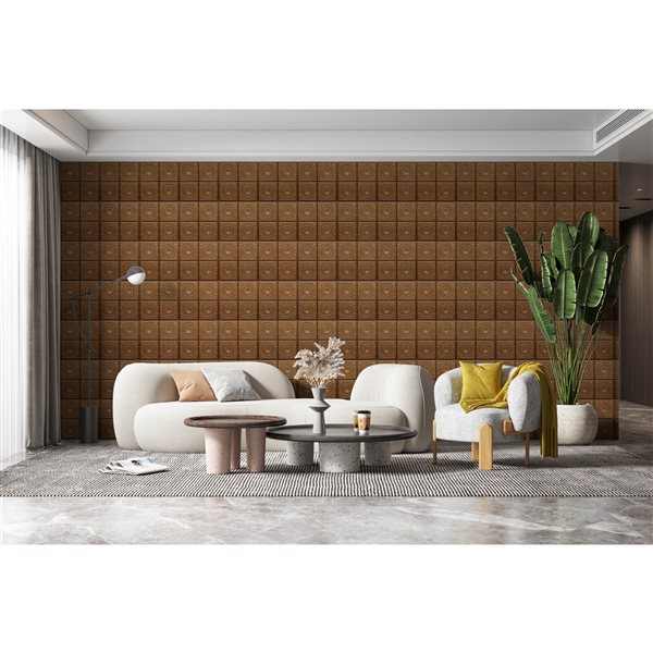 Dundee Deco Falkirk Perth Victorian 24-in x 24-in Antique Gold Surface-Mount Panel Ceiling Tiles - 50-Pack