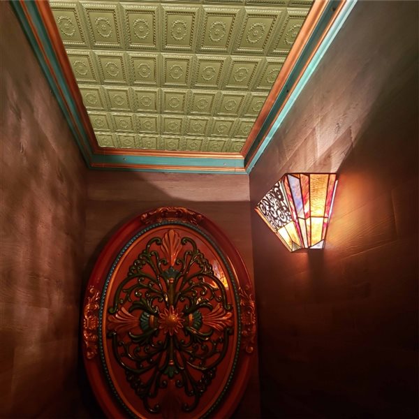 Dundee Deco Falkirk Perth 24-in x 24-in Traditional Brass Surface-Mount Panel Ceiling Tile