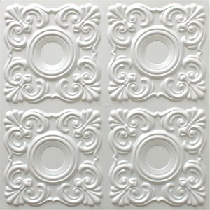 Dundee Deco Falkirk Perth 24-in x 24-in Modern Shapes Pearl White Surface-Mount Panel Ceiling Tile
