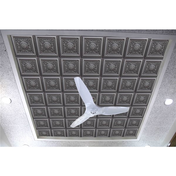 Dundee Deco Falkirk Perth 24-in x 24-in Victorian Antique Silver Surface-Mount Panel Ceiling Tiles - 50-Pack