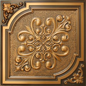 Dundee Deco Falkirk Perth 24-in x 24-in Victorian Antique Gold Surface-Mount Panel Ceiling Tiles - 50-Pack