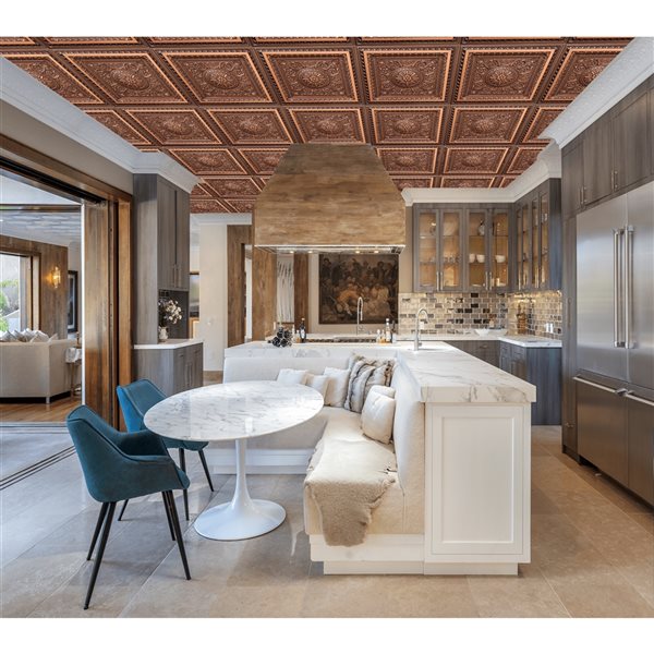 Dundee Deco Falkirk Perth 24-in x 24-in Victorian Floral Antique Copper Surface-Mount Panel Ceiling Tile