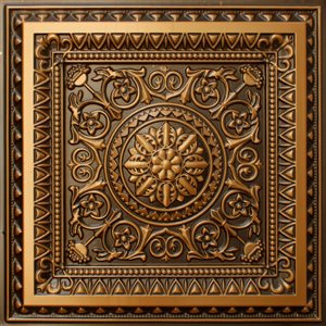 Dundee Deco Falkirk Perth 24-in x 24-in Victorian Floral Antique Gold Surface-Mount Panel Ceiling Tile
