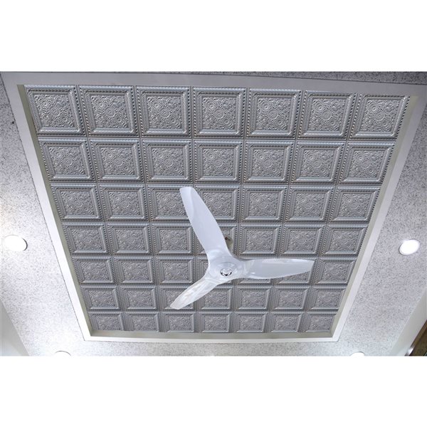 Dundee Deco Falkirk Perth 24-in x 24-in Floral Silver Surface-Mount Panel Ceiling Tiles - 25-Pack