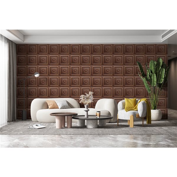 Dundee Deco Falkirk Perth 24-in x 24-in Traditional Antique Copper Surface-Mount Panel Ceiling Tile