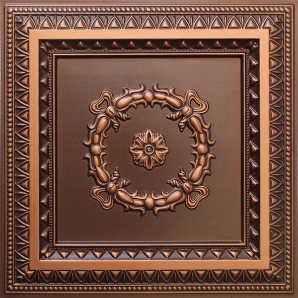 Dundee Deco Falkirk Perth 24-in x 24-in Traditional Antique Copper Surface-Mount Panel Ceiling Tile