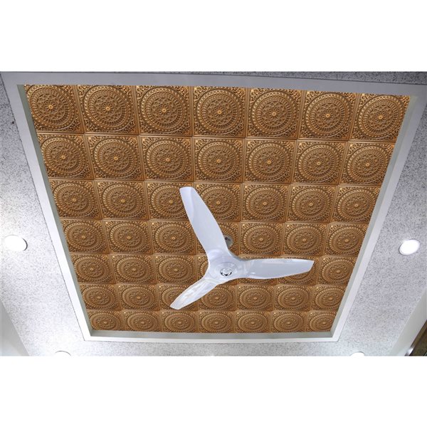 Dundee Deco Falkirk Perth 24-in x 24-in Victorian Transitional Antique Gold Surface-Mount Panel Ceiling Tile
