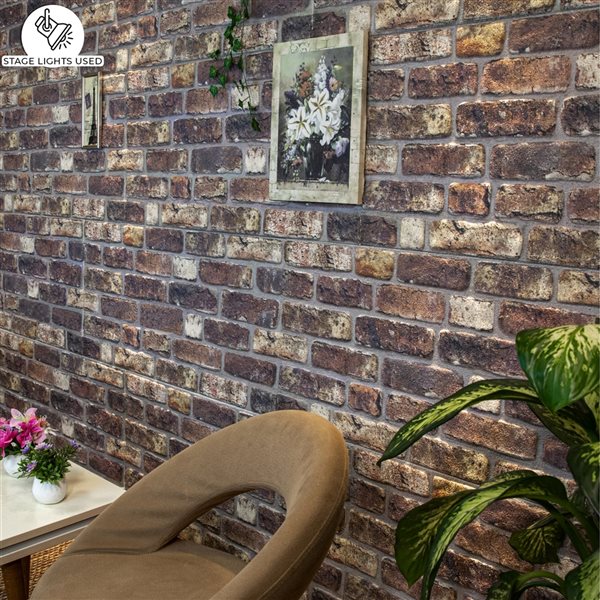 Dundee Deco Falkirk Uffcott 3.3-ft x 1.6-ft Grey and Brown 53-sq. ft. 3D Wall Panel - Set of 10