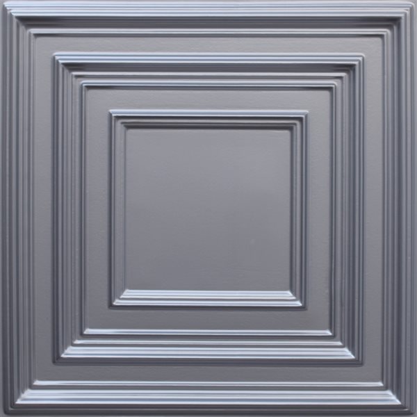 Dundee Deco Falkirk Perth 24-in x 24-in Traditional Square Metallic Silver Surface-Mount Panel Ceiling Tile