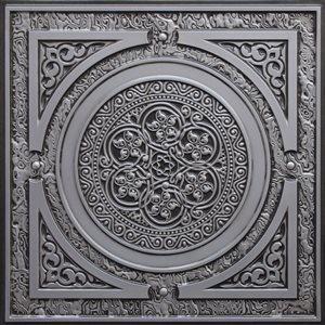 Dundee Deco Falkirk Perth 24-in x 24-in Traditional Antique Silver Surface-Mount Panel Ceiling Tile