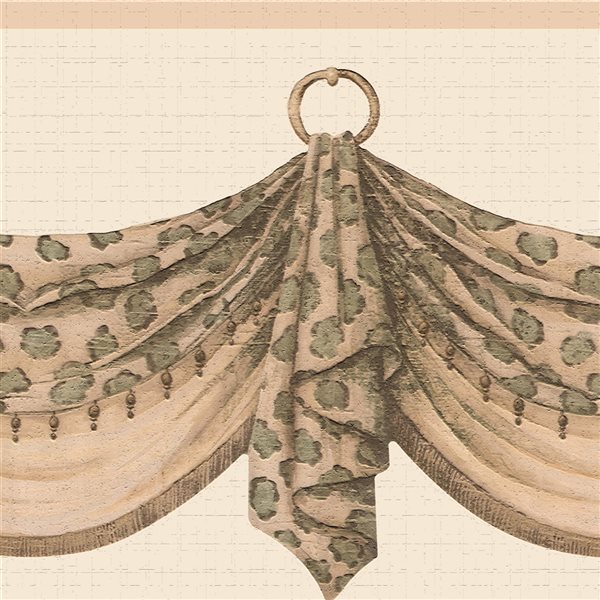 Dundee Deco Abstract Beige Green Leopard Print Peel and Stick Wallpaper Border