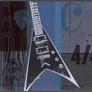 Dundee Deco Music Blue Black Guitars Peel and Stick Wallpaper Border
