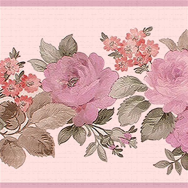 Dundee Deco Floral Pink Green Blooming Flowers Peel and Stick Wallpaper ...