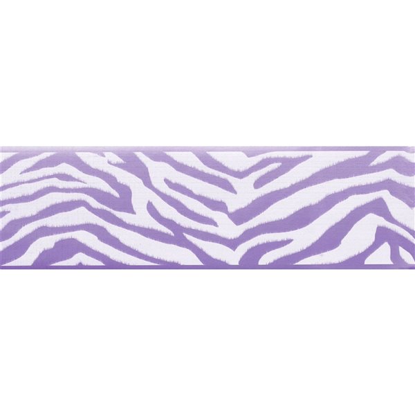 Dundee Deco Abstract Purple White Zebra Print Peel and Stick Wallpaper  Border | RONA