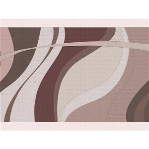 Bordure de papier peint autocollante abstraite rose, marron et brun par Dundee Deco