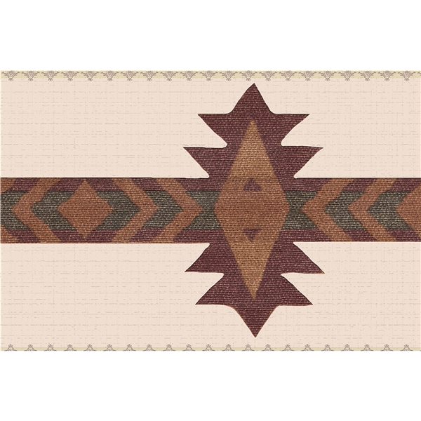 Dundee Deco Southwestern Burgundy Brown Green Abstract Peel and Stick
