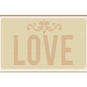 Dundee Deco Abstract Beige Tan Live Love Life Peel and Stick Wallpaper Border