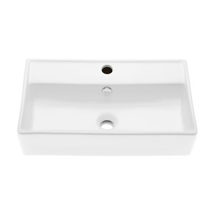 Swiss Madison Claire White Ceramic Wall-Mount Rectangular Bathroom Sink (12.37-in x 13-in)