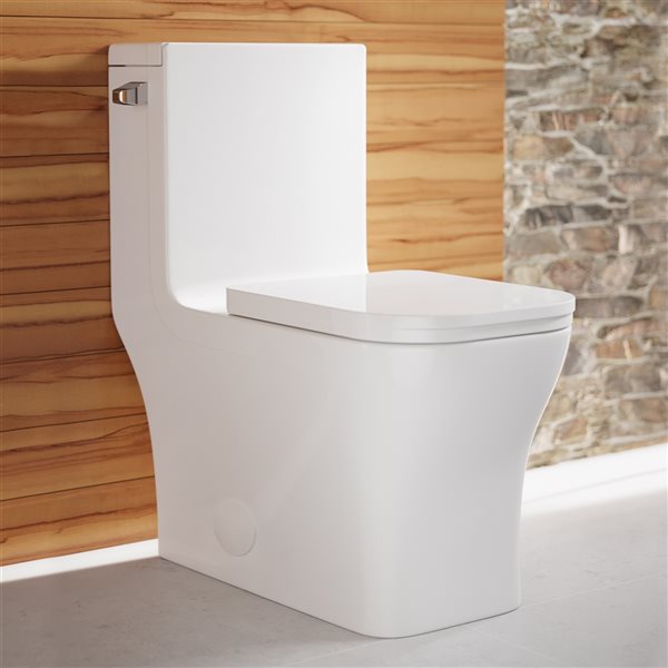 Swiss Madison Concorde White Single Square Toilet 12-in Rough-In Size