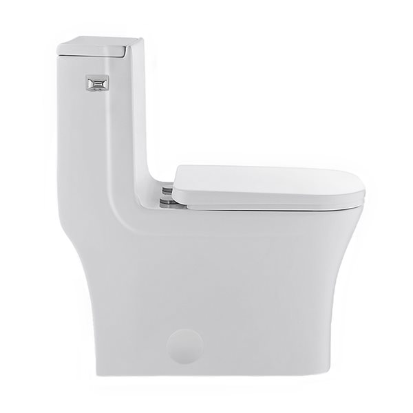 Swiss Madison Concorde White Single Square Toilet 12-in Rough-In Size