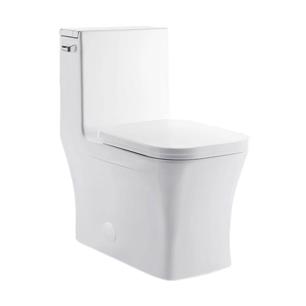 Swiss Madison Concorde White Single Square Toilet 12-in Rough-In Size