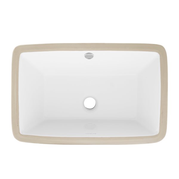 Swiss Madison Voltaire White Ceramic Undermount Rectangular Bathroom Sink (19.7-in x 21-in)