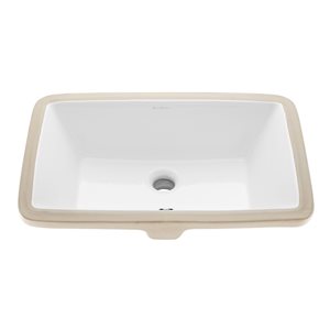 Swiss Madison Voltaire White Ceramic Undermount Rectangular Bathroom Sink (19.7-in x 21-in)