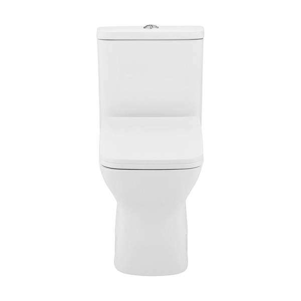 Swiss Madison Carre White Dual Square Toilet 12-in Rough-In Size