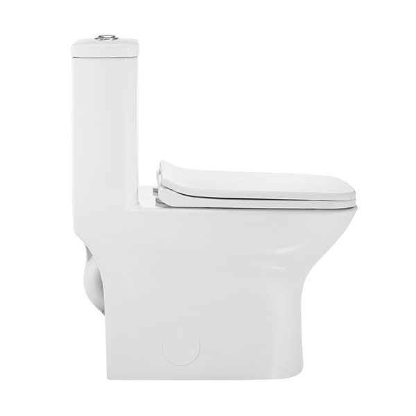 Swiss Madison Carre White Dual Square Toilet 12-in Rough-In Size