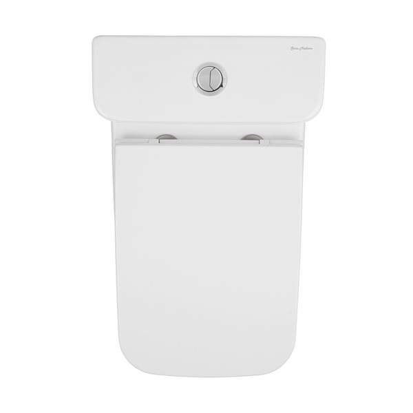 Swiss Madison Carre White Dual Square Toilet 12-in Rough-In Size