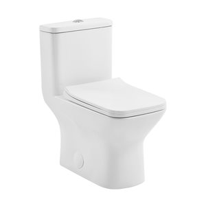 Swiss Madison Carre White Dual Square Toilet 12-in Rough-In Size