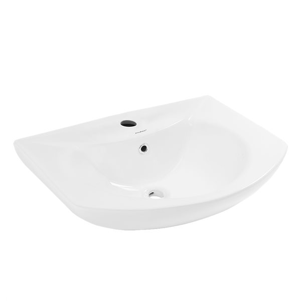 Swiss Madison Chateau 25.75-in White Vitreous China Pedestal Sink Round Single Faucet Hole