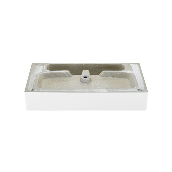 Swiss Madison Claire White Ceramic Console Rectangular Bathroom Sink (29.75-in x 16.53-in)